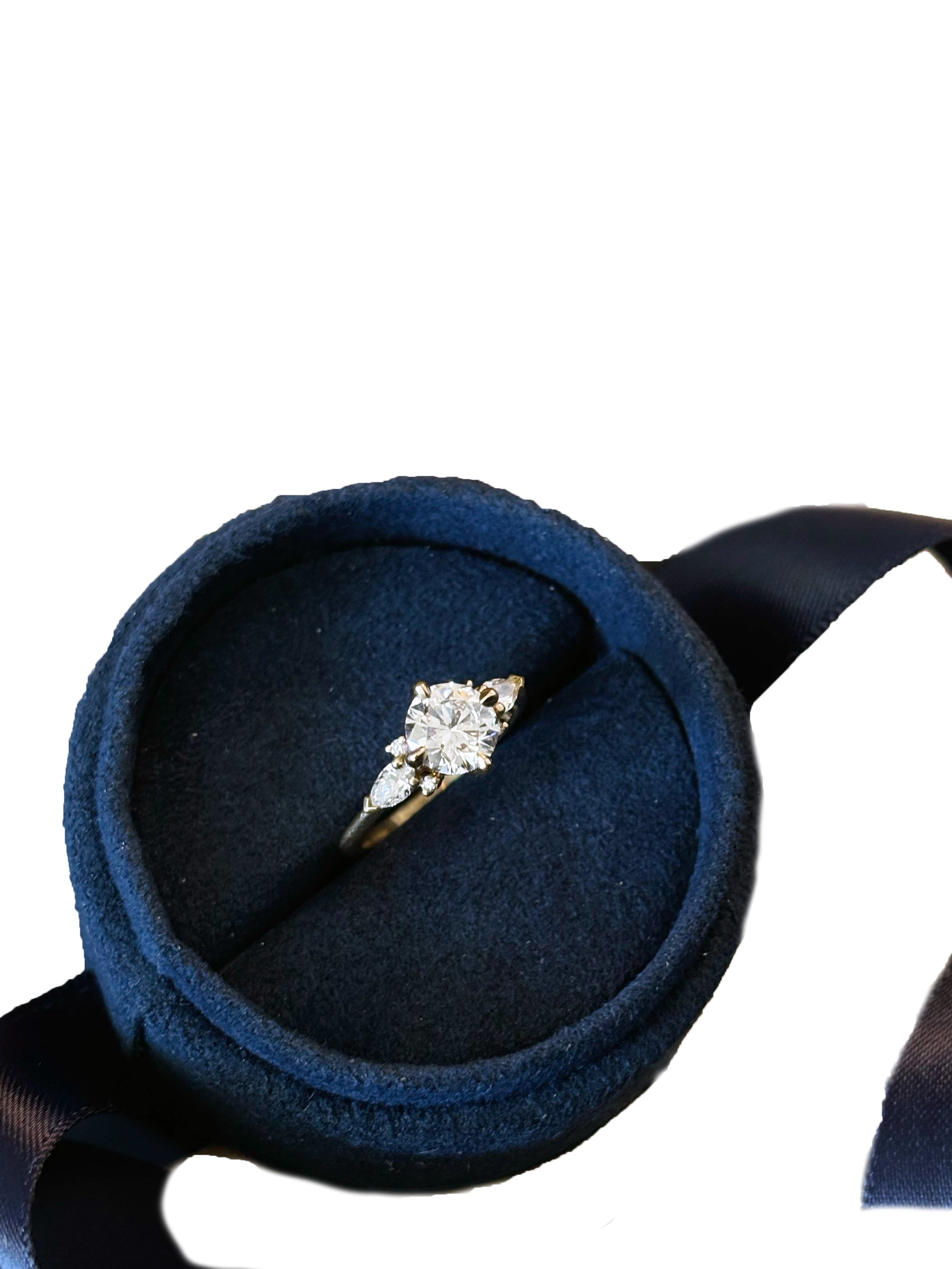 Custom Round 3 Stone Engagement Ring OOAK